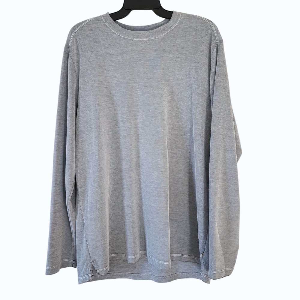 Tommy Bahama Mens Long Sleeve T Shirt Gray Size L G Tencel Polyester Casual